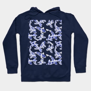 Blue and white Koi fish Hoodie